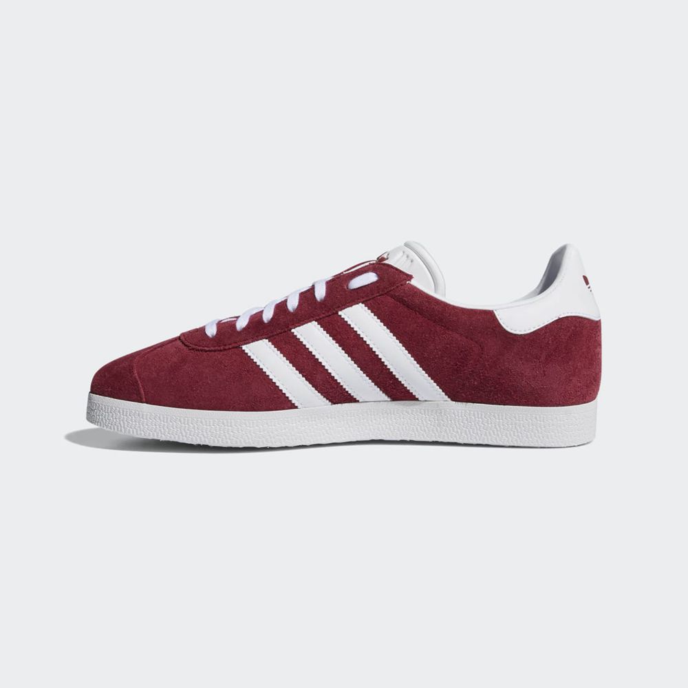 Basket Adidas Gazelle Bordeaux Blanche Doré Homme | EHI-77958786