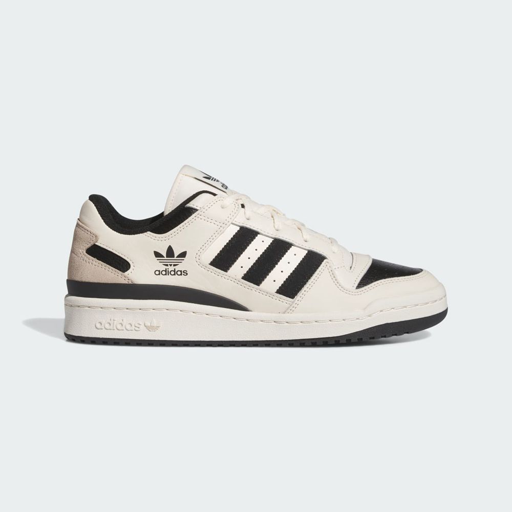 Basket Adidas Forum Low CL Blanche Noir Beige Homme | IUU-40874811