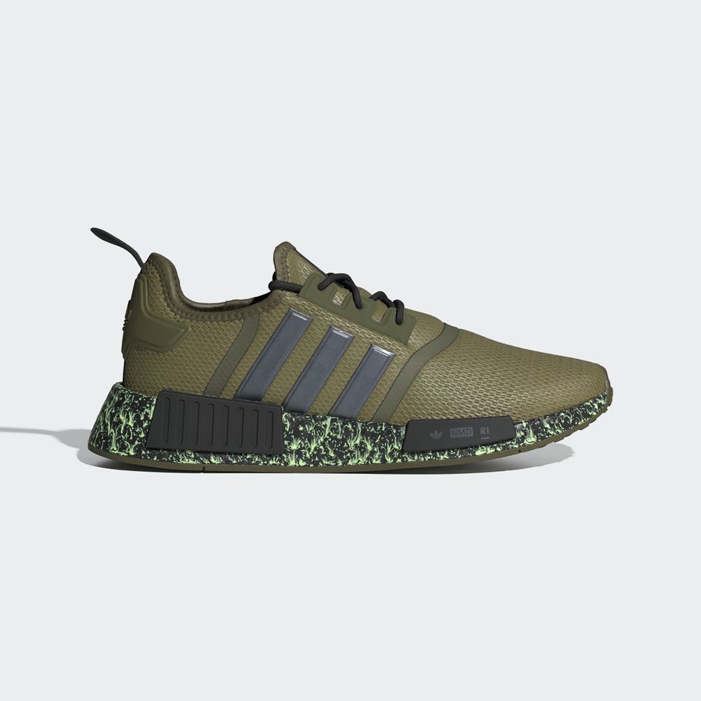 Basket Adidas NMD_R1 Vert Olive Noir Vert Homme | GEI-84745770