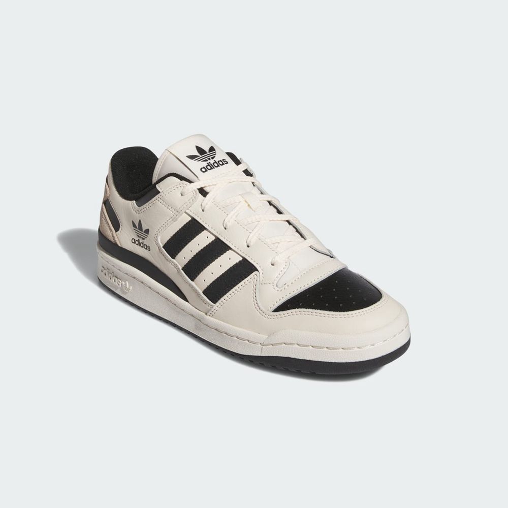 Basket Adidas Forum Low CL Blanche Noir Beige Homme | IUU-40874811