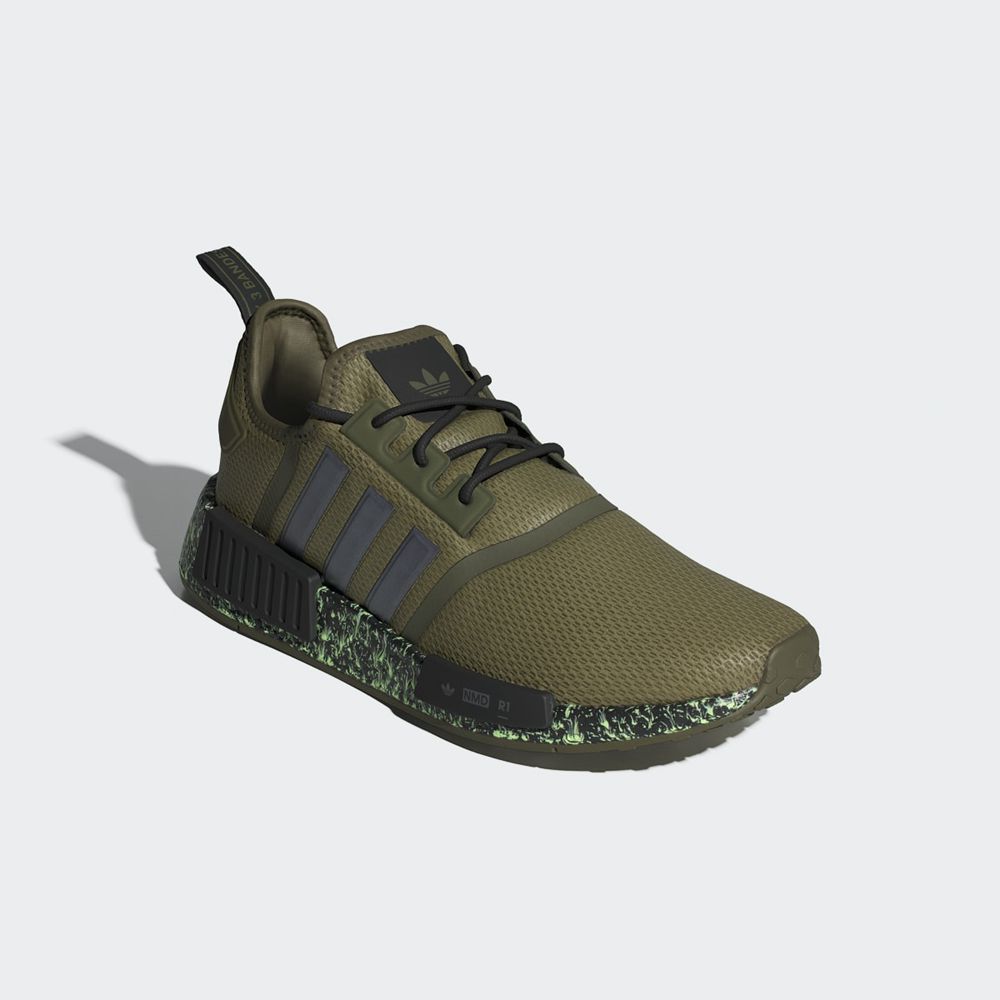 Basket Adidas NMD_R1 Vert Olive Noir Vert Homme | GEI-84745770