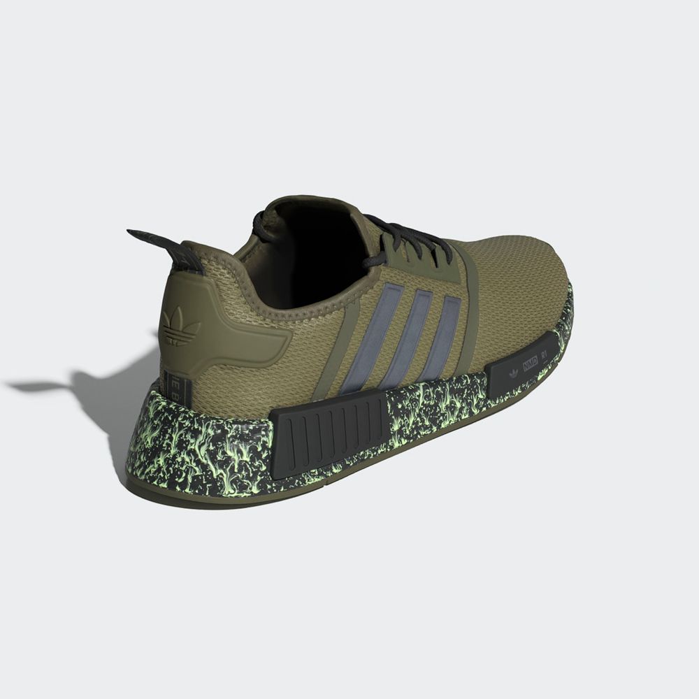 Basket Adidas NMD_R1 Vert Olive Noir Vert Homme | GEI-84745770