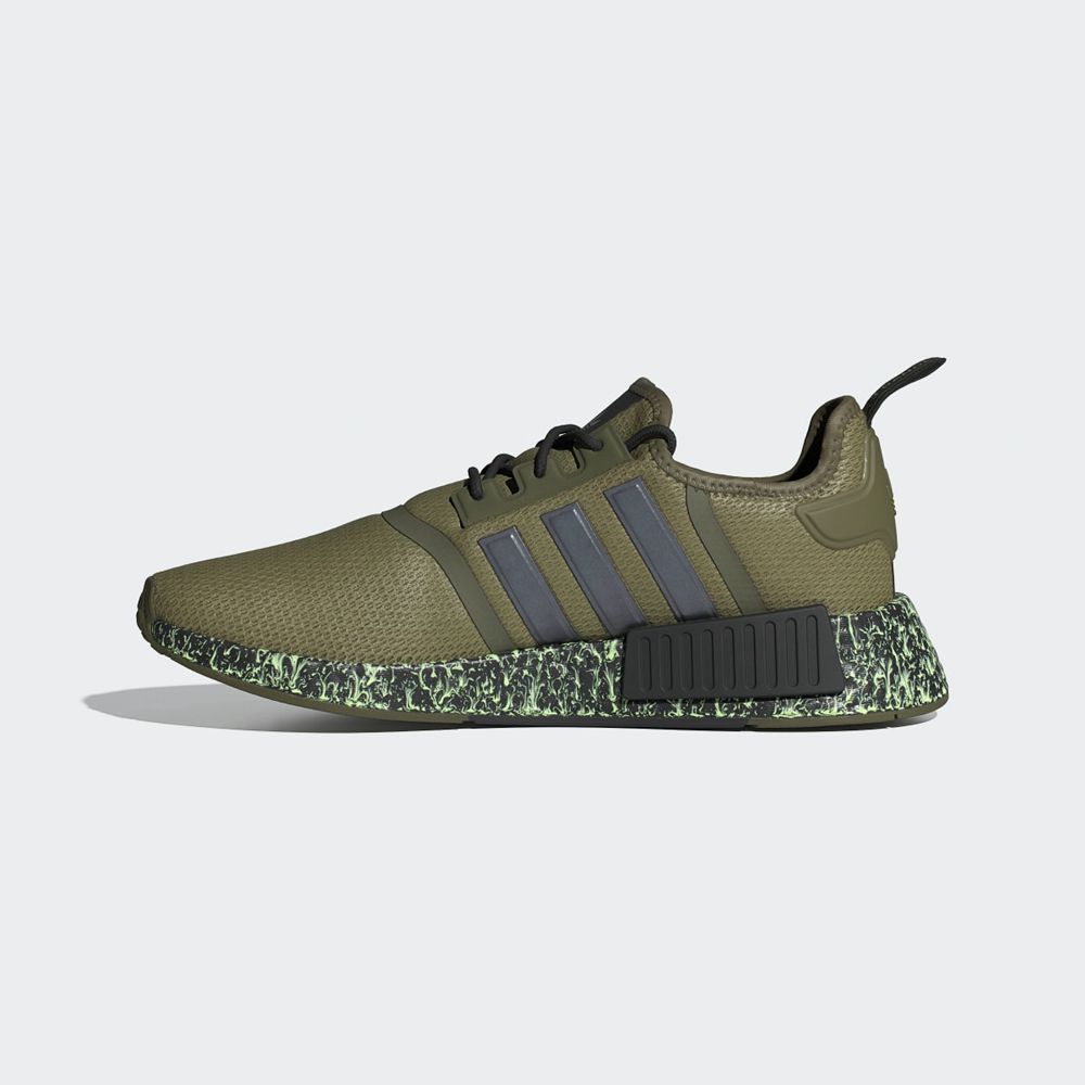 Basket Adidas NMD_R1 Vert Olive Noir Vert Homme | GEI-84745770