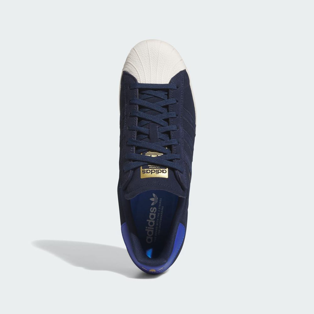 Basket Adidas Superstar ADV Bleu Marine Bleu Doré Homme | MNY-49570562