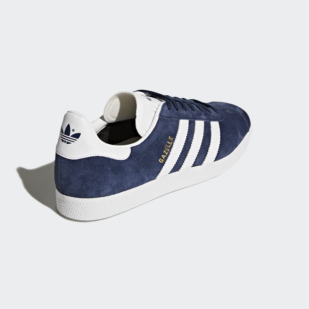 Basket Adidas Gazelle Bleu Marine Blanche Doré Homme | LGG-99690203