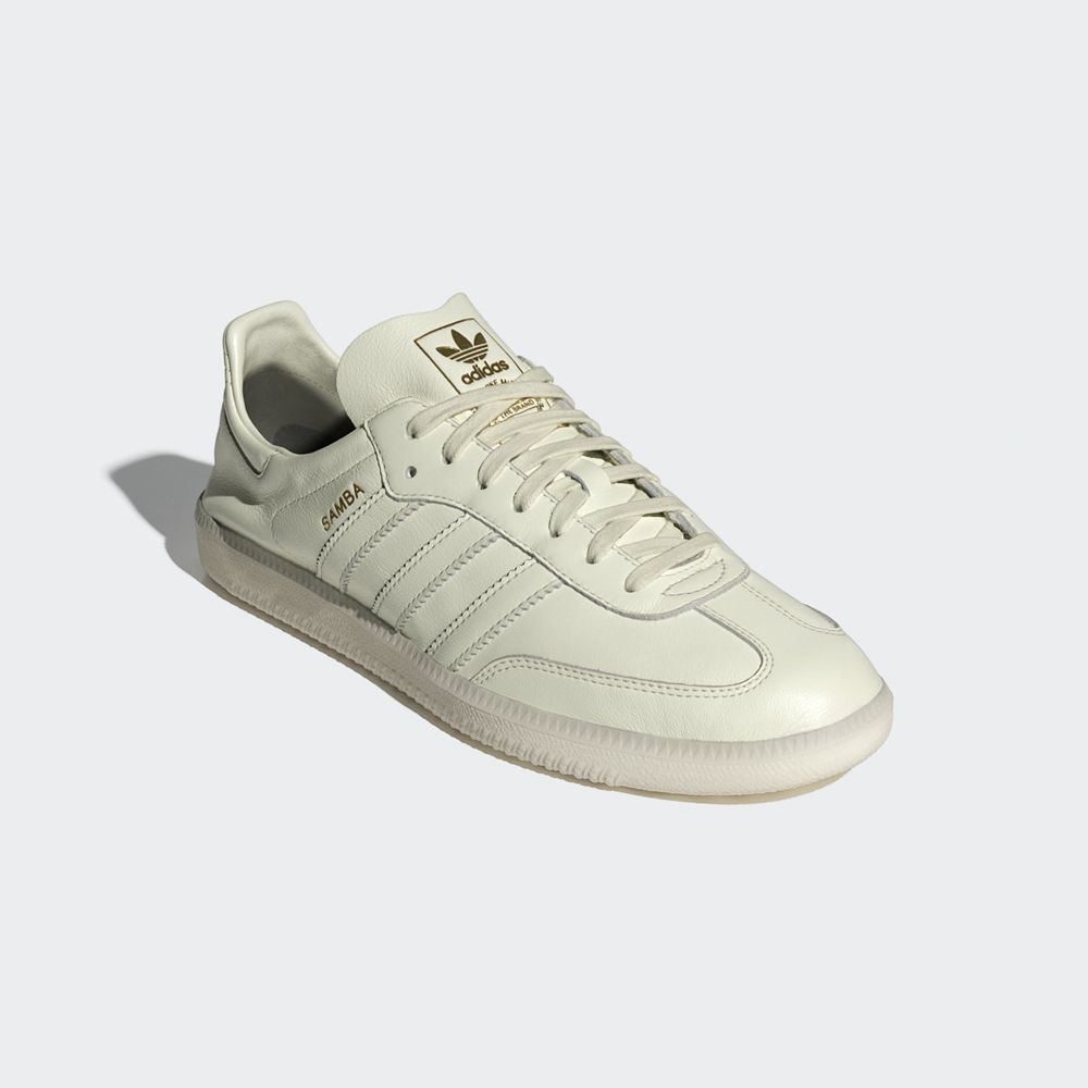 Basket Adidas Samba Decon Blanche Doré Homme | XAD-78901024