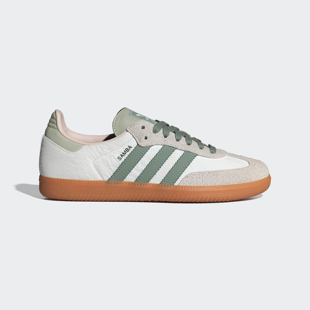 Basket Adidas Samba OG Blanche Vert Homme | VBH-73698006