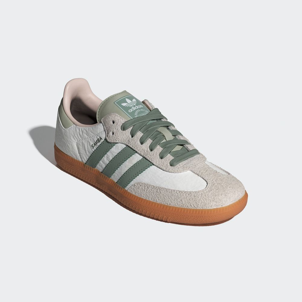 Basket Adidas Samba OG Blanche Vert Homme | VBH-73698006