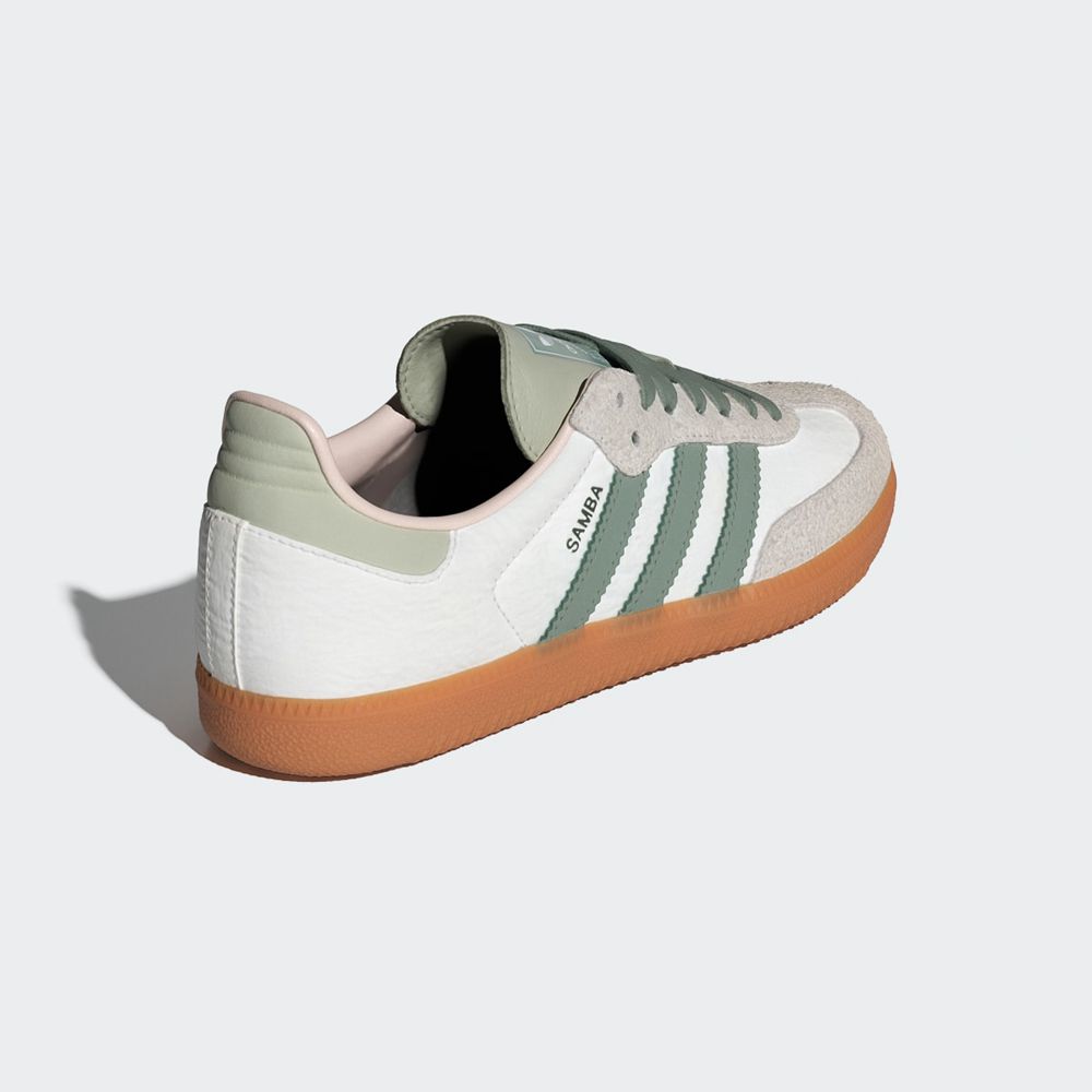 Basket Adidas Samba OG Blanche Vert Homme | VBH-73698006