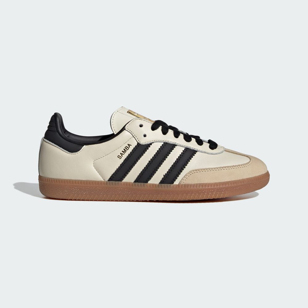 Basket Adidas Samba OG Blanche Noir Beige Homme | UUL-13176400