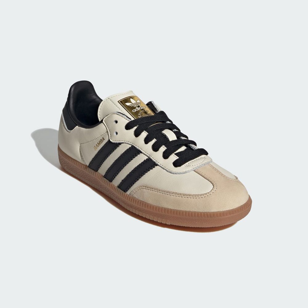 Basket Adidas Samba OG Blanche Noir Beige Homme | UUL-13176400