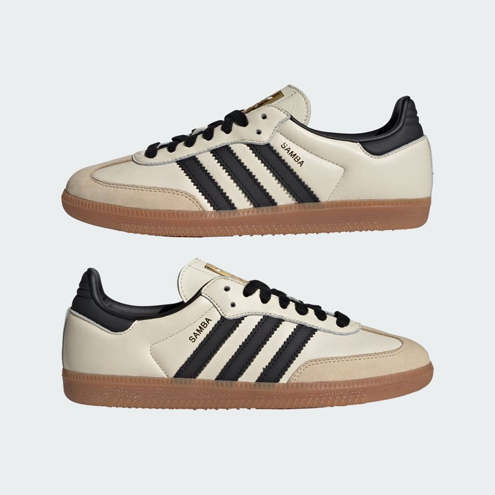 Basket Adidas Samba OG Blanche Noir Beige Homme | UUL-13176400