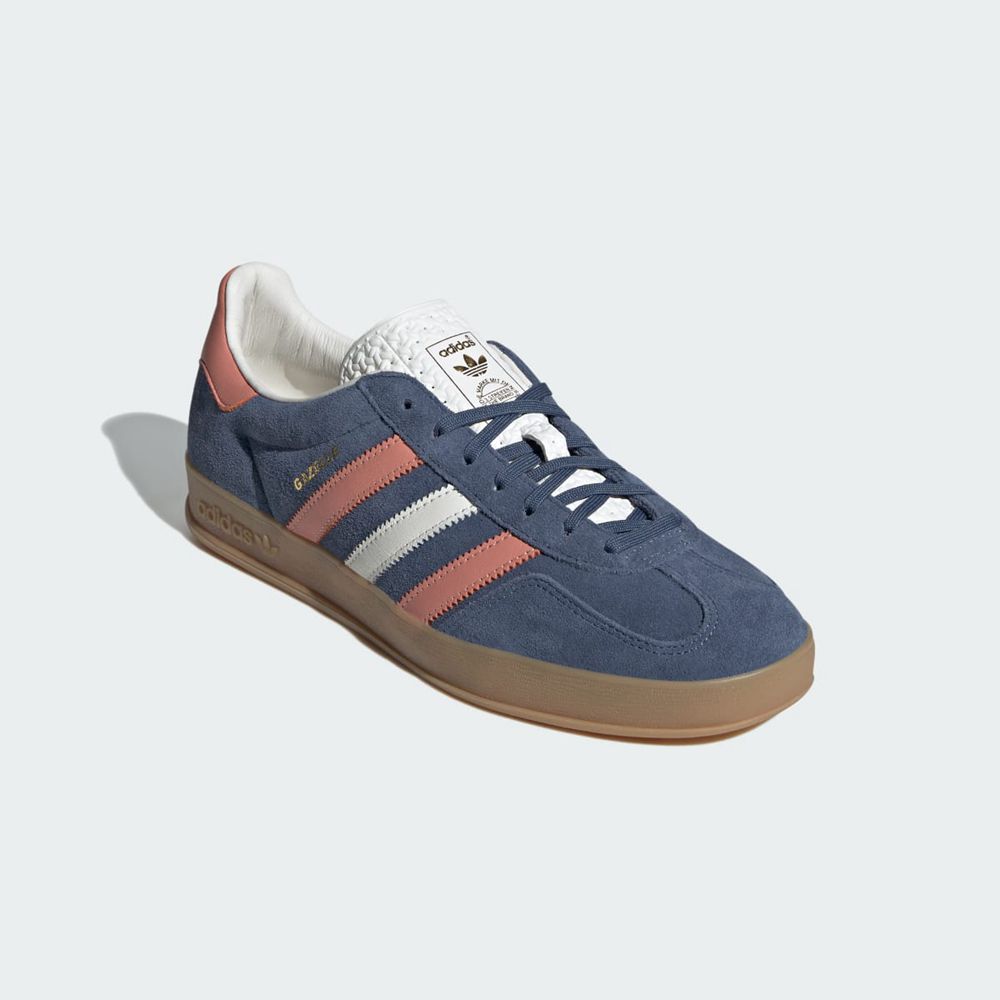 Basket Adidas Gazelle Indoor Bleu Marine Blanche Rose Homme | AIC-48374727