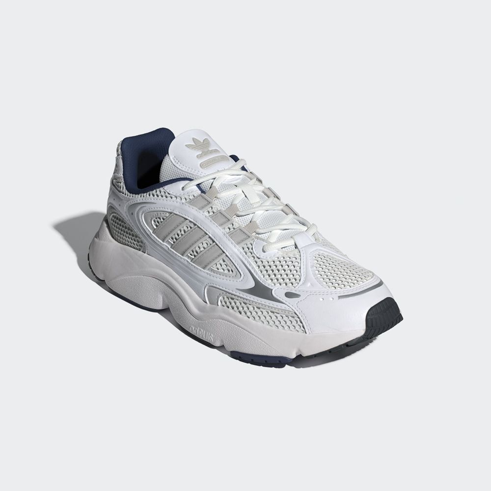 Basket Adidas Ozmillen Blanche Grise Bleu Homme | QSQ-46145371