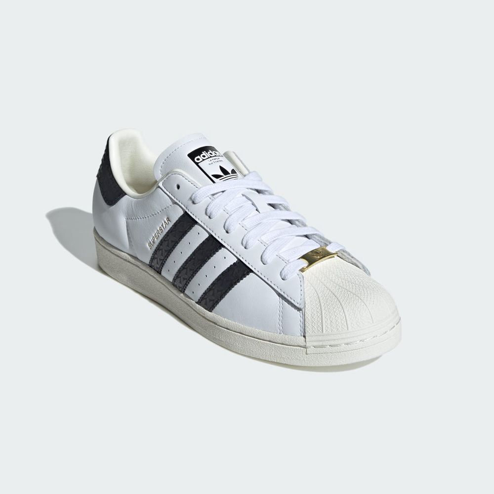 Basket Adidas Superstar Blanche Noir Doré Homme | IWM-35608698