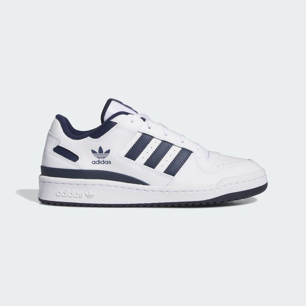 Basket Adidas Forum Low Blanche Bleu Marine Homme | QHW-14959765