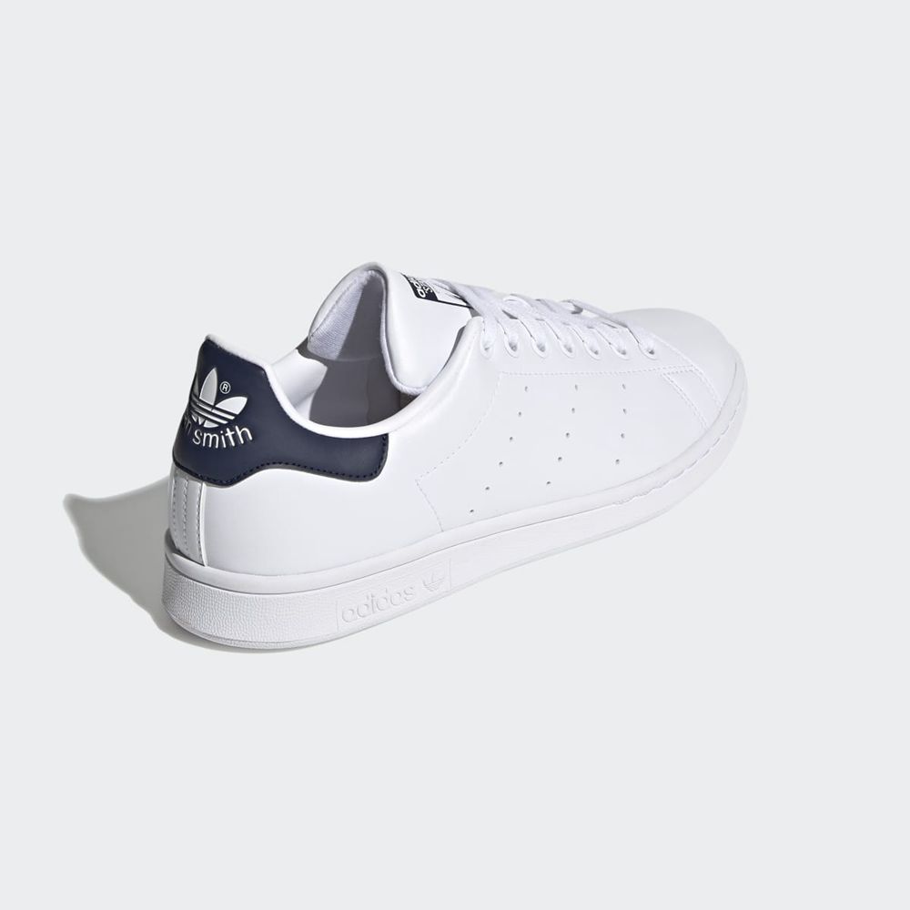 Basket Adidas Stan Smith Blanche Bleu Marine Homme | RXH-55411942