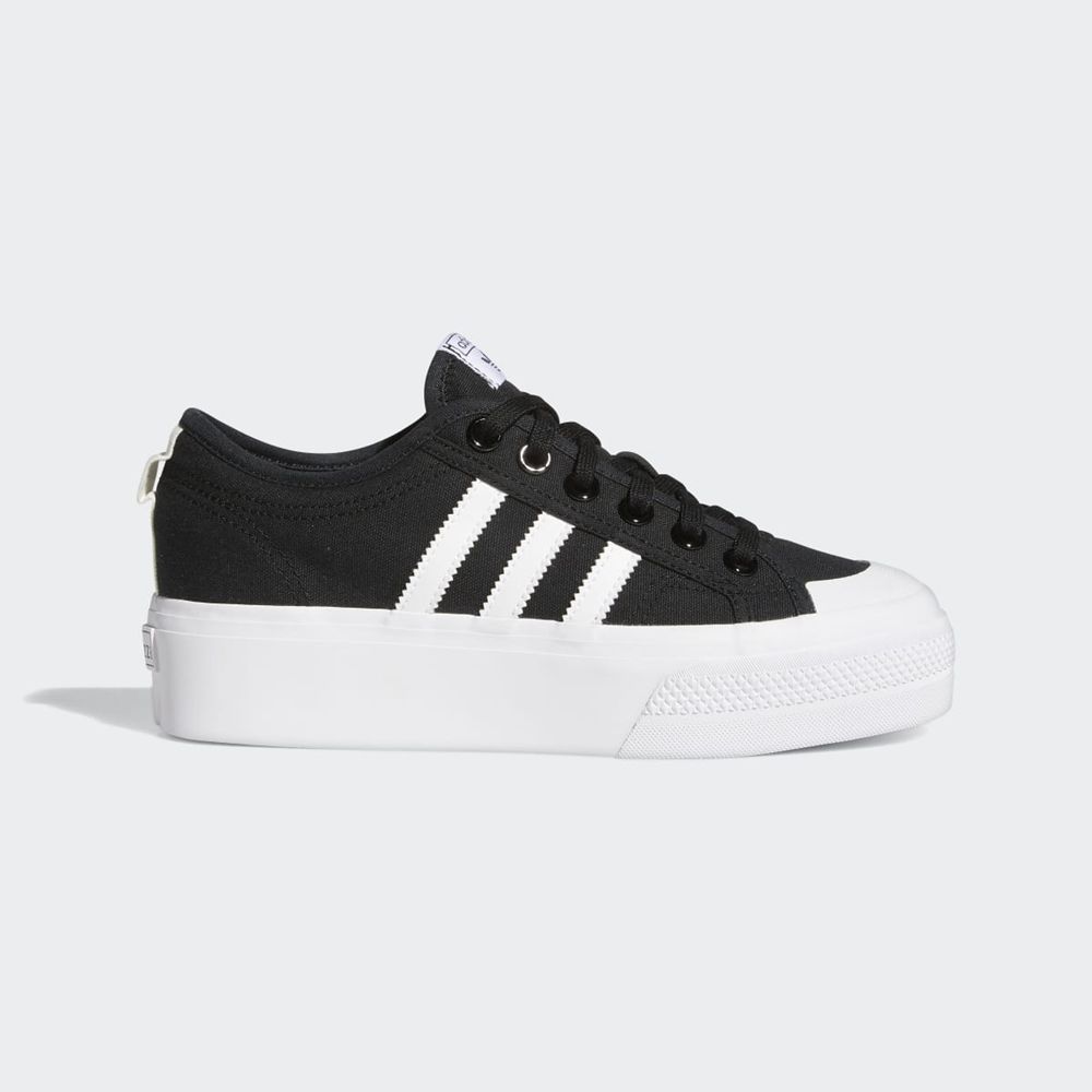 Basket Adidas Nizza Platform Noir Blanche Homme | DMY-46347182