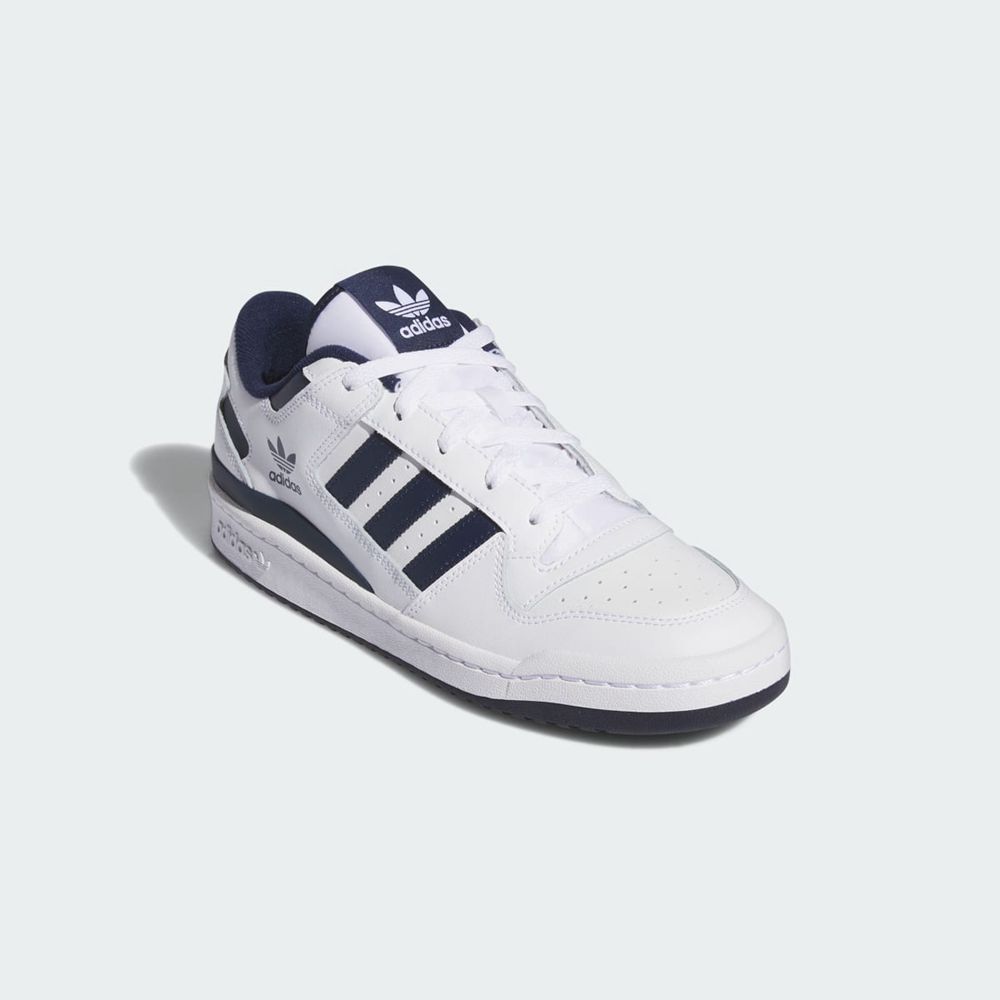 Basket Adidas Forum Low Blanche Bleu Marine Homme | QHW-14959765