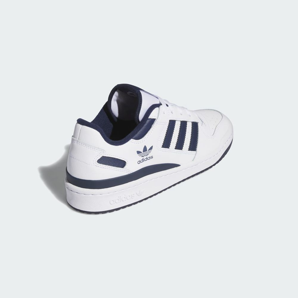 Basket Adidas Forum Low Blanche Bleu Marine Homme | QHW-14959765