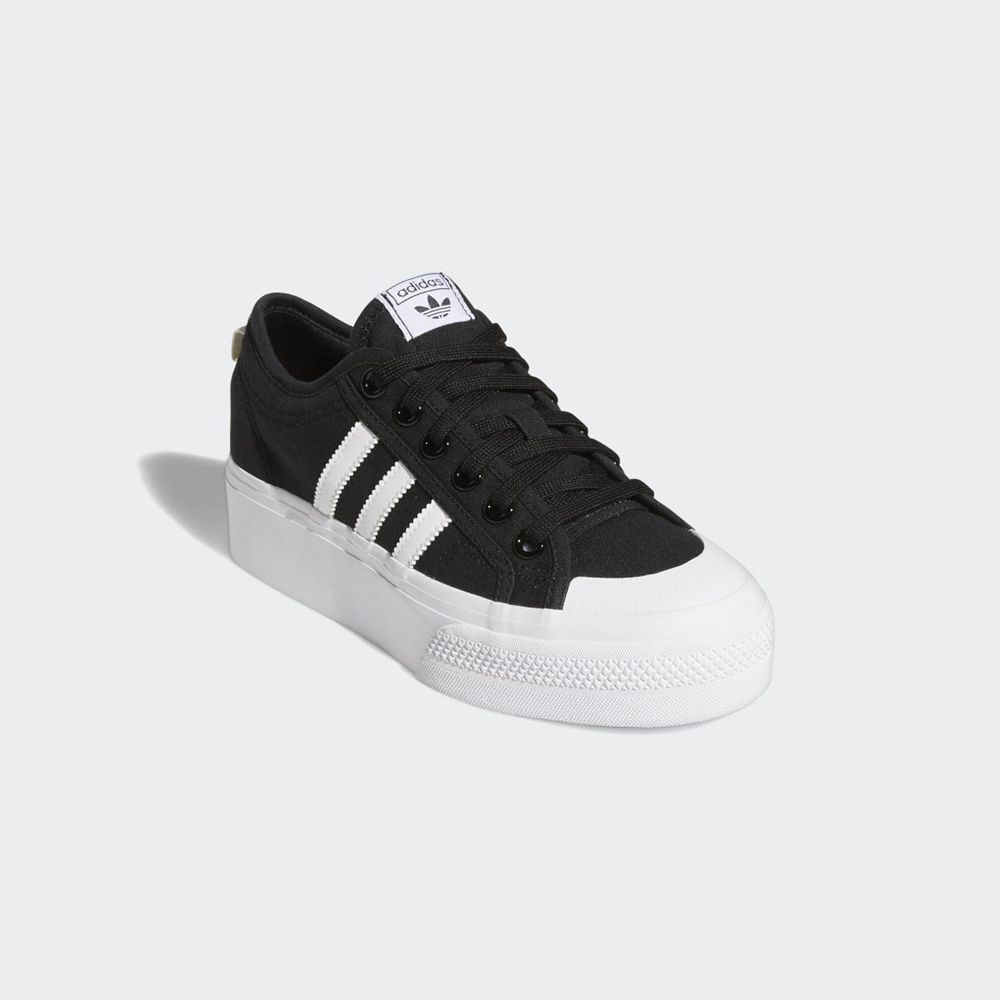 Basket Adidas Nizza Platform Noir Blanche Homme | DMY-46347182