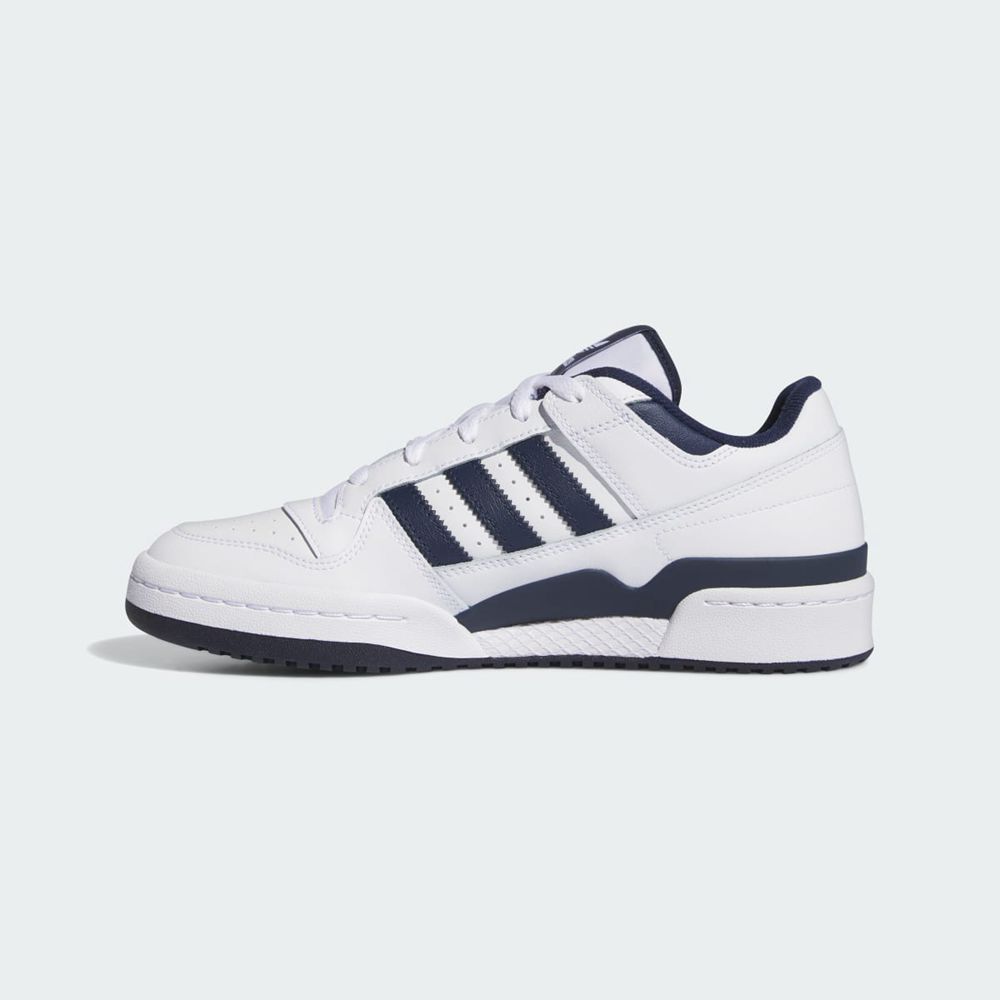 Basket Adidas Forum Low Blanche Bleu Marine Homme | QHW-14959765