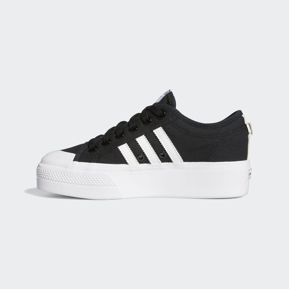 Basket Adidas Nizza Platform Noir Blanche Homme | DMY-46347182