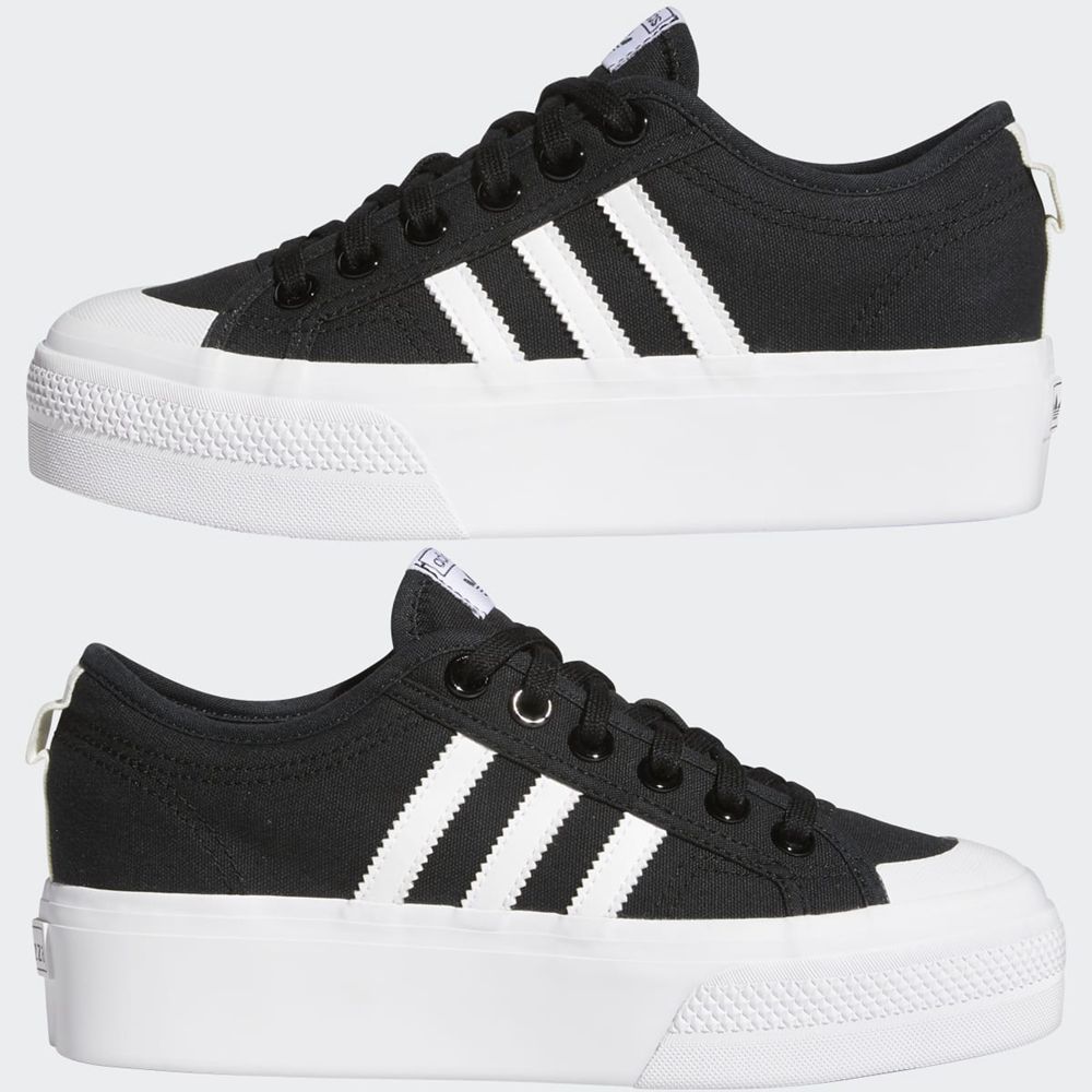 Basket Adidas Nizza Platform Noir Blanche Homme | DMY-46347182