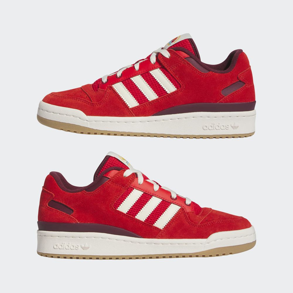 Basket Adidas Forum Low Rouge Blanche Homme | QRT-27394804