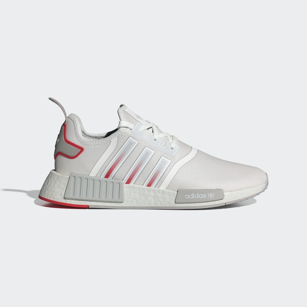 Basket Adidas NMD_R1 Blanche Rouge Homme | WFZ-93474837