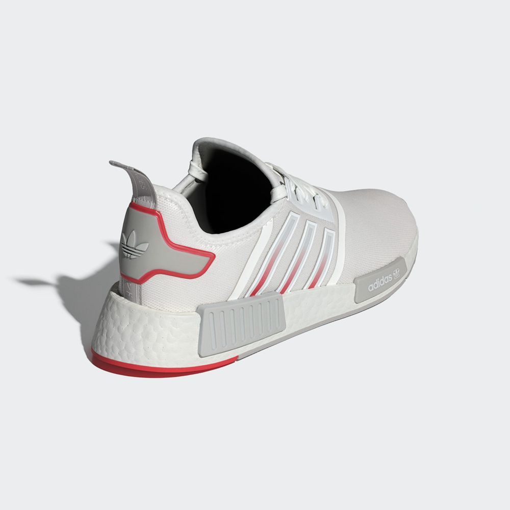 Basket Adidas NMD_R1 Blanche Rouge Homme | WFZ-93474837