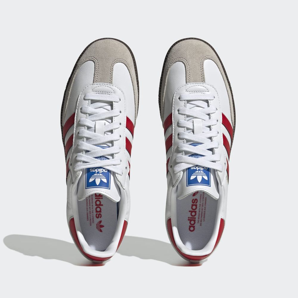 Basket Adidas Samba OG Blanche Rouge Homme | SWI-03975380