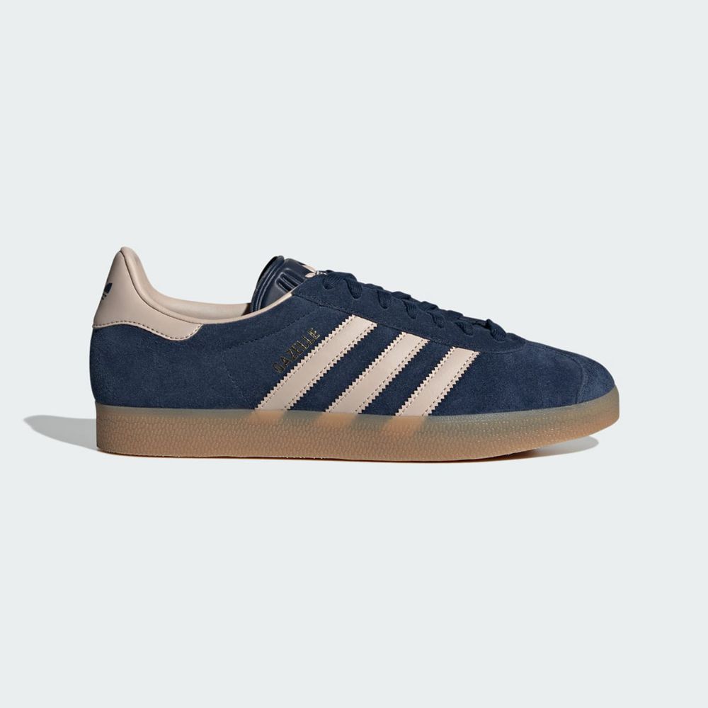 Basket Adidas Gazelle Bleu Marine Beige Homme | VCZ-59197796