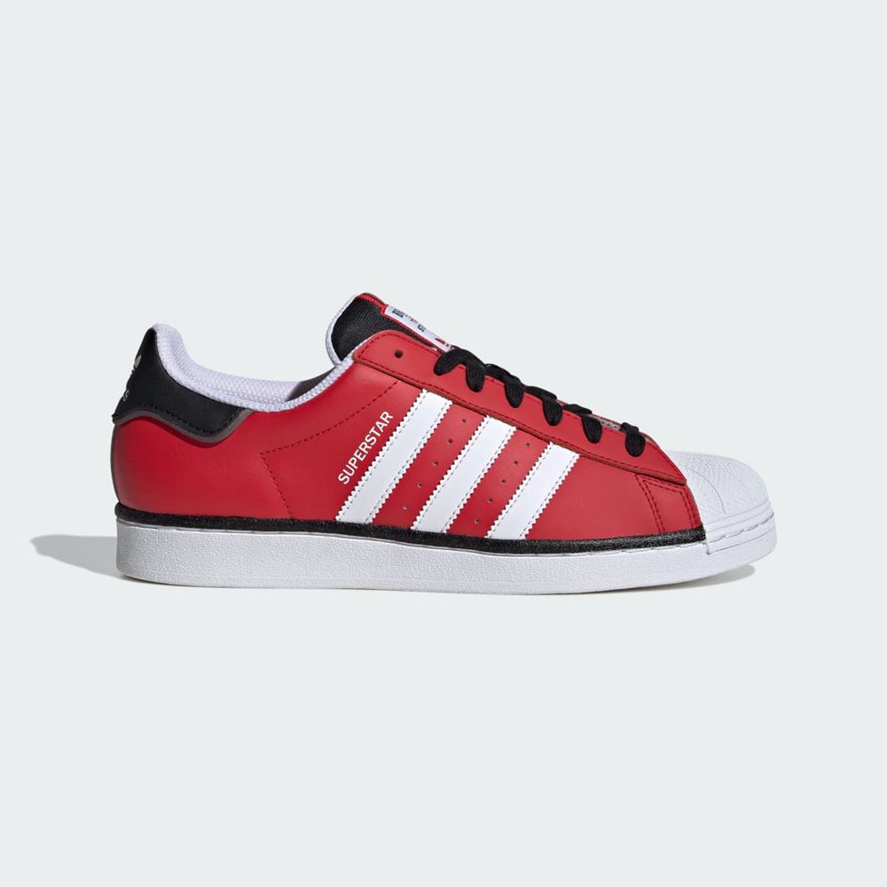 Basket Adidas Superstar Rouge Blanche Grise Homme | EWK-40450137