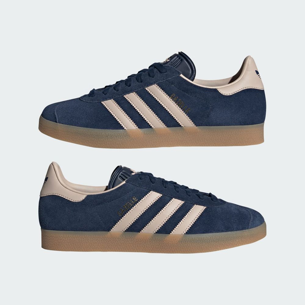 Basket Adidas Gazelle Bleu Marine Beige Homme | VCZ-59197796