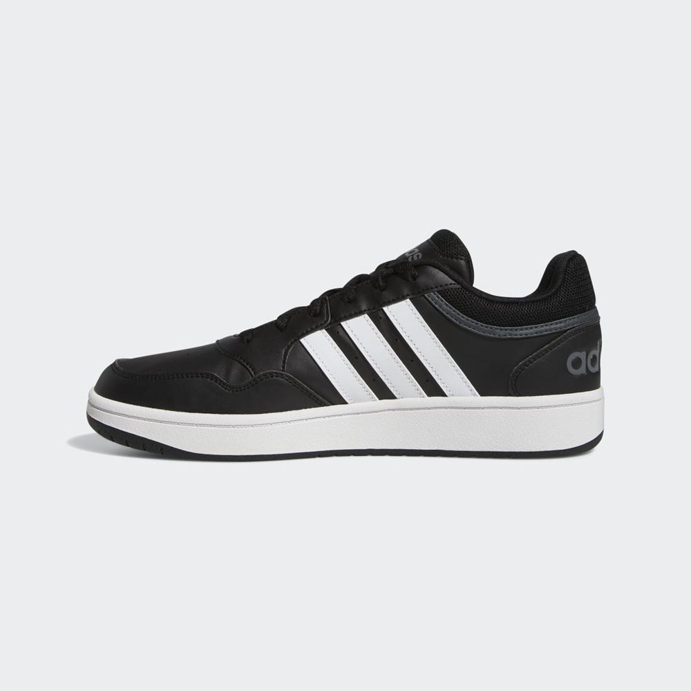 Basket Adidas Hoops 3.0 Low Classic Vintage Noir Blanche Grise Homme | XDL-18501894