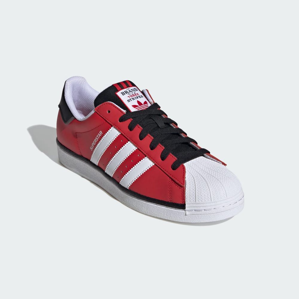 Basket Adidas Superstar Rouge Blanche Grise Homme | EWK-40450137