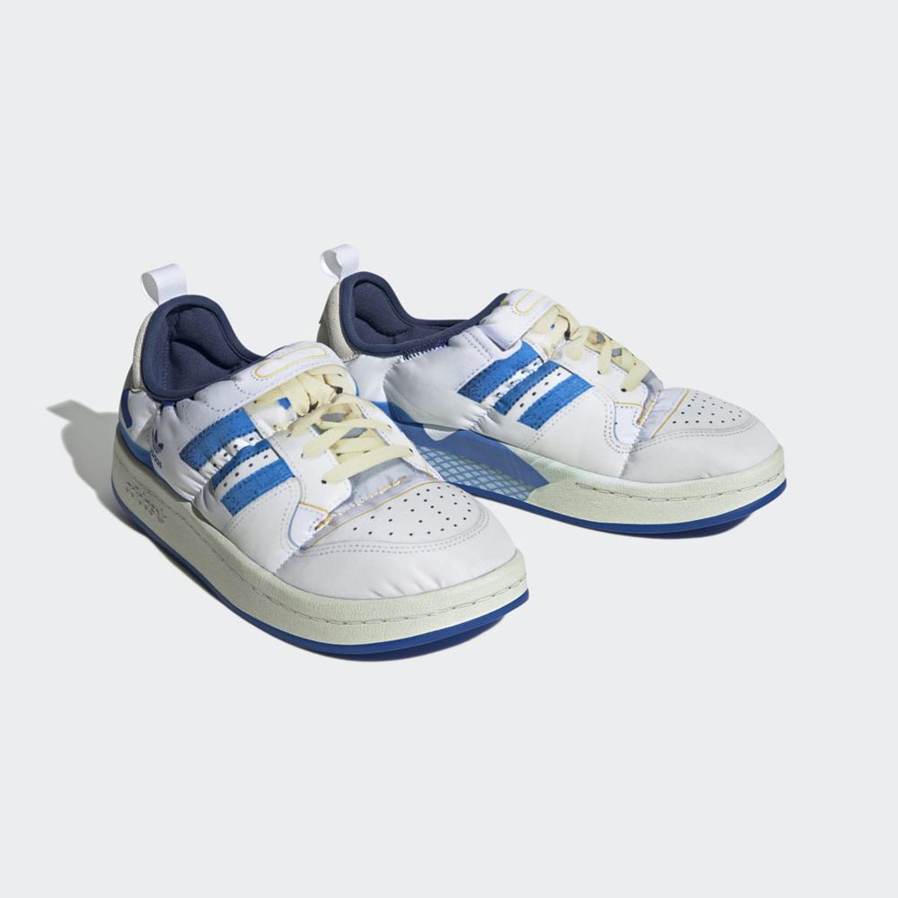 Basket Adidas Puffylette Forum Blanche Bleu Homme | QKH-19897033