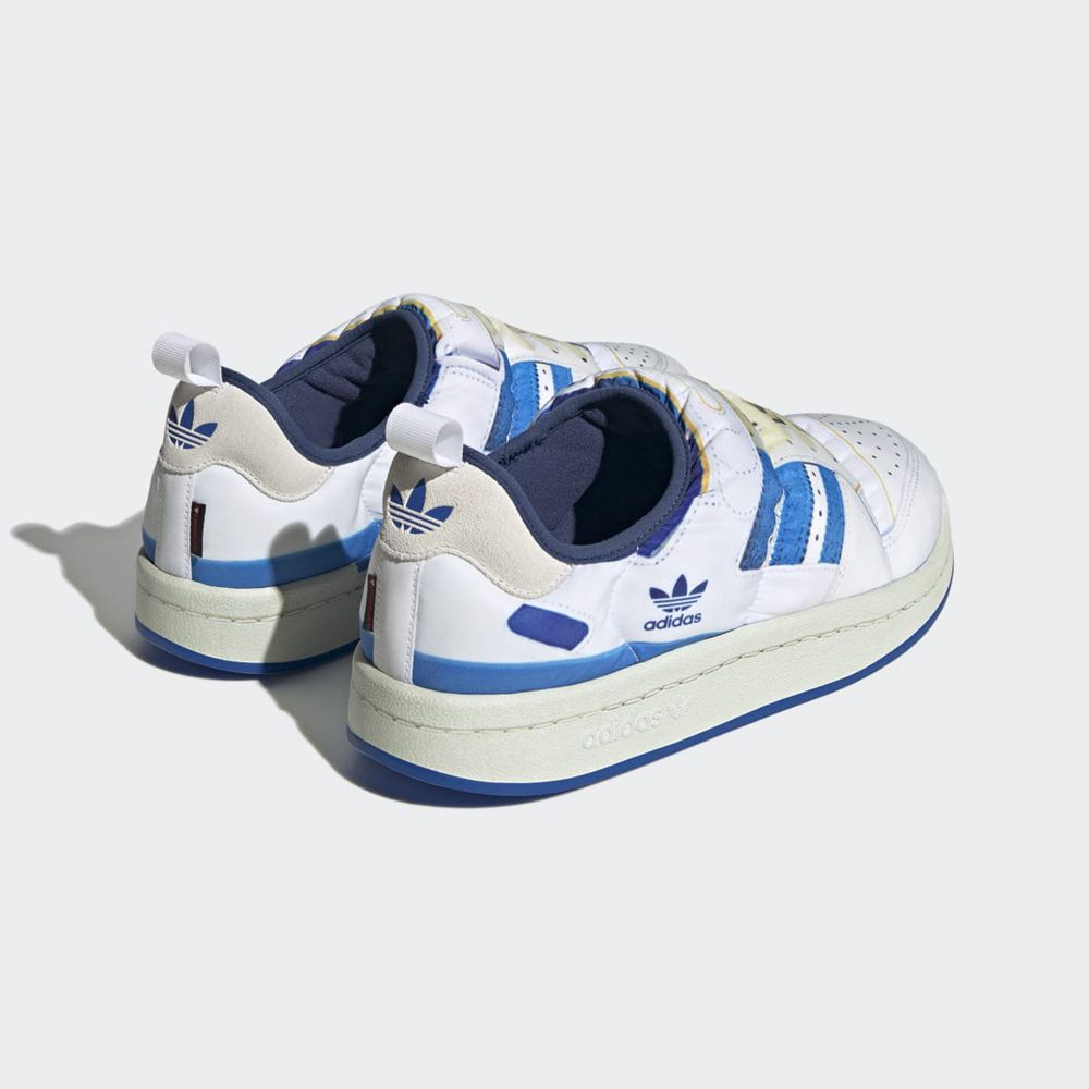 Basket Adidas Puffylette Forum Blanche Bleu Homme | QKH-19897033