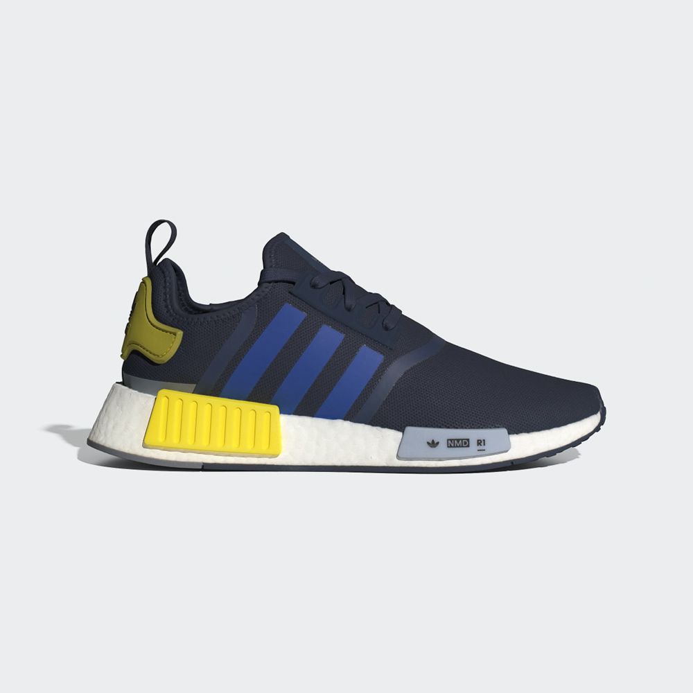 Basket Adidas NMD_R1 Bleu Marine Bleu Jaune Homme | QKE-64018900