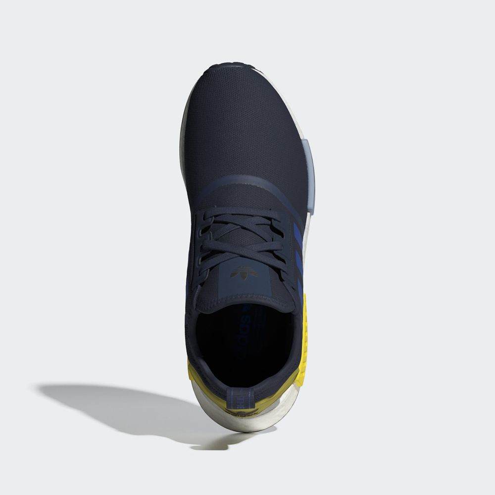 Basket Adidas NMD_R1 Bleu Marine Bleu Jaune Homme | QKE-64018900