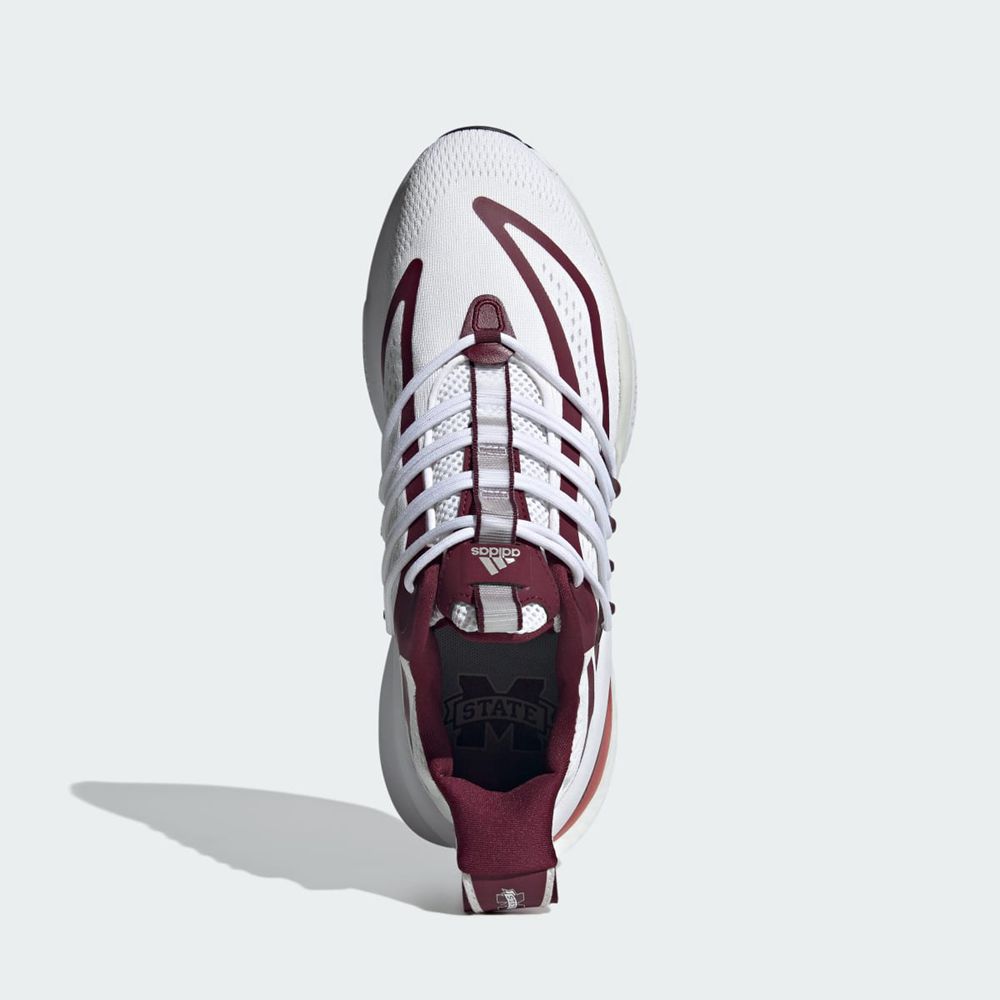 Basket Adidas Mississippi State Alphaboost V1 Blanche Bordeaux Grise Homme | FXM-51095263