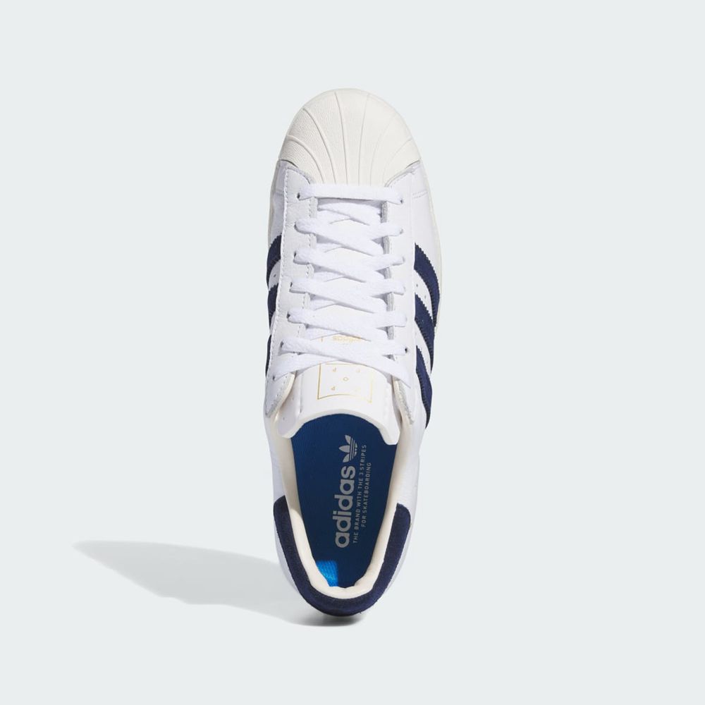 Basket Adidas Pop Trading Co Superstar ADV Blanche Bleu Marine Homme | HPH-40870487