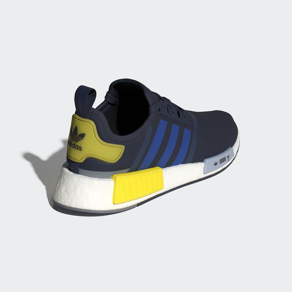 Basket Adidas NMD_R1 Bleu Marine Bleu Jaune Homme | QKE-64018900