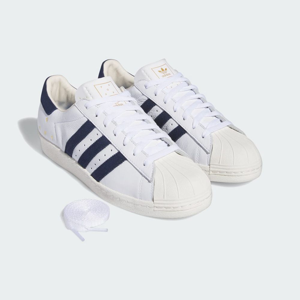 Basket Adidas Pop Trading Co Superstar ADV Blanche Bleu Marine Homme | HPH-40870487