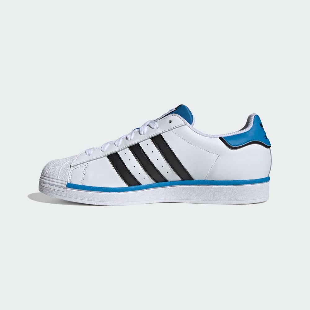 Basket Adidas Superstar Blanche Noir Bleu Homme | CJF-78599304