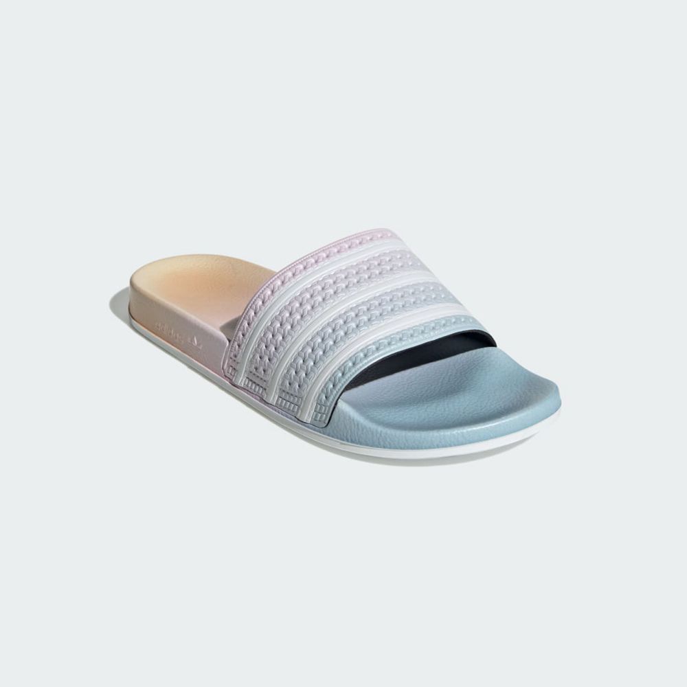 Claquette Adidas Adilette Bleu Blanche Orange Homme | SBF-23492080