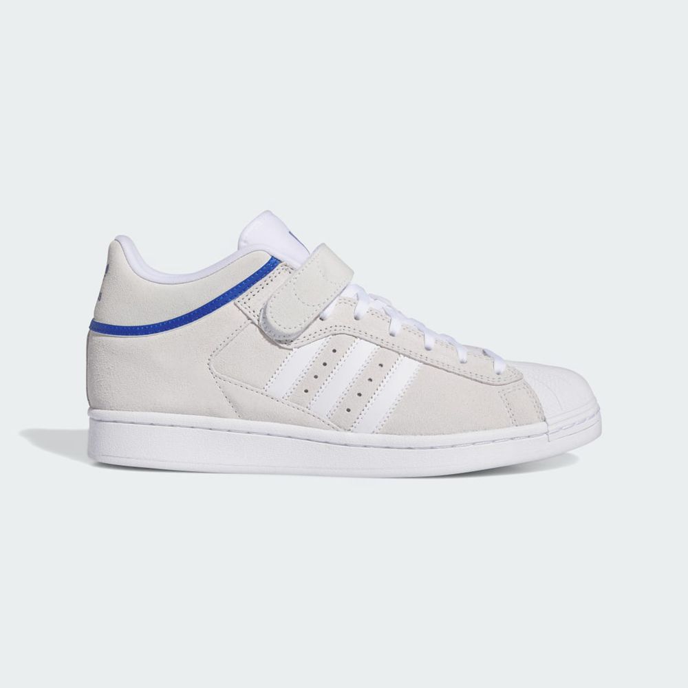 Chaussure Adidas Pro Shell ADV Blanche Bleu Homme | SRY-31000089