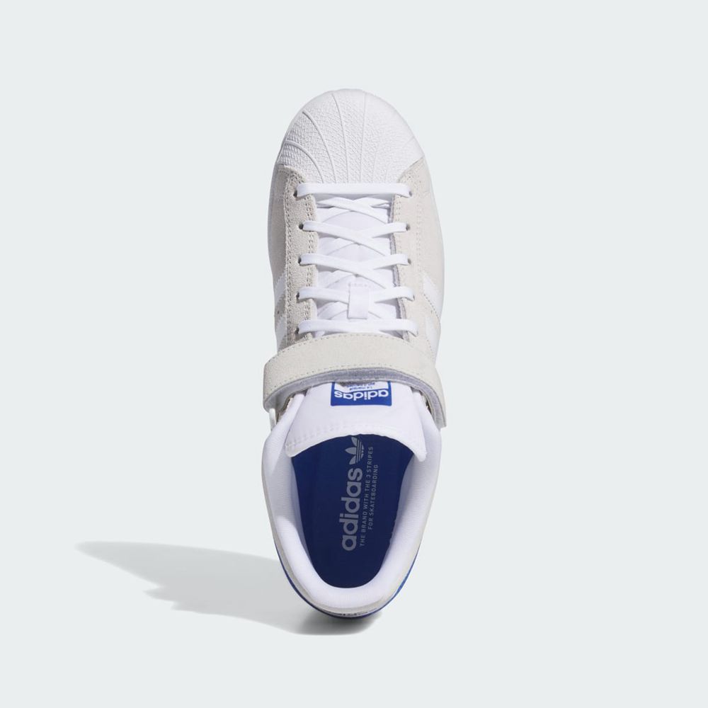 Chaussure Adidas Pro Shell ADV Blanche Bleu Homme | SRY-31000089