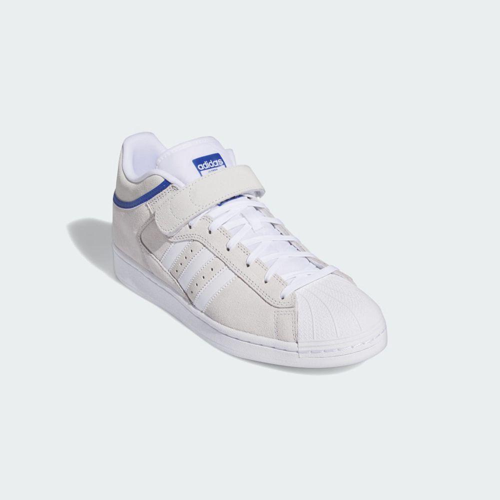 Chaussure Adidas Pro Shell ADV Blanche Bleu Homme | SRY-31000089